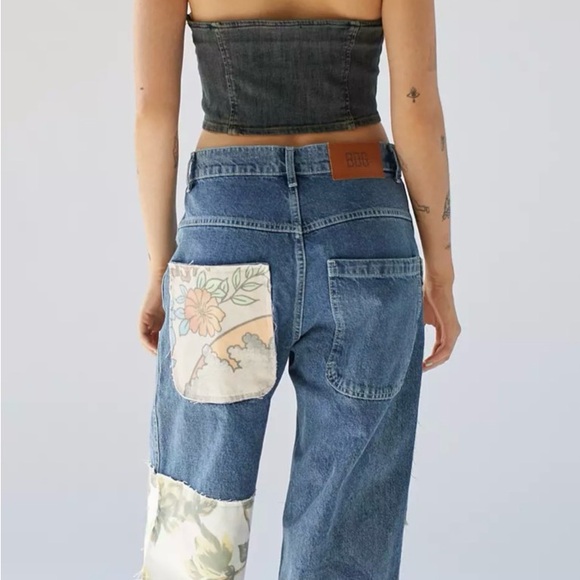 BDG Urban Outfitters Rilee Low-Rise Baggy Jean - Patchwork Size 24 (27 X 29) - Picture 2 of 12
